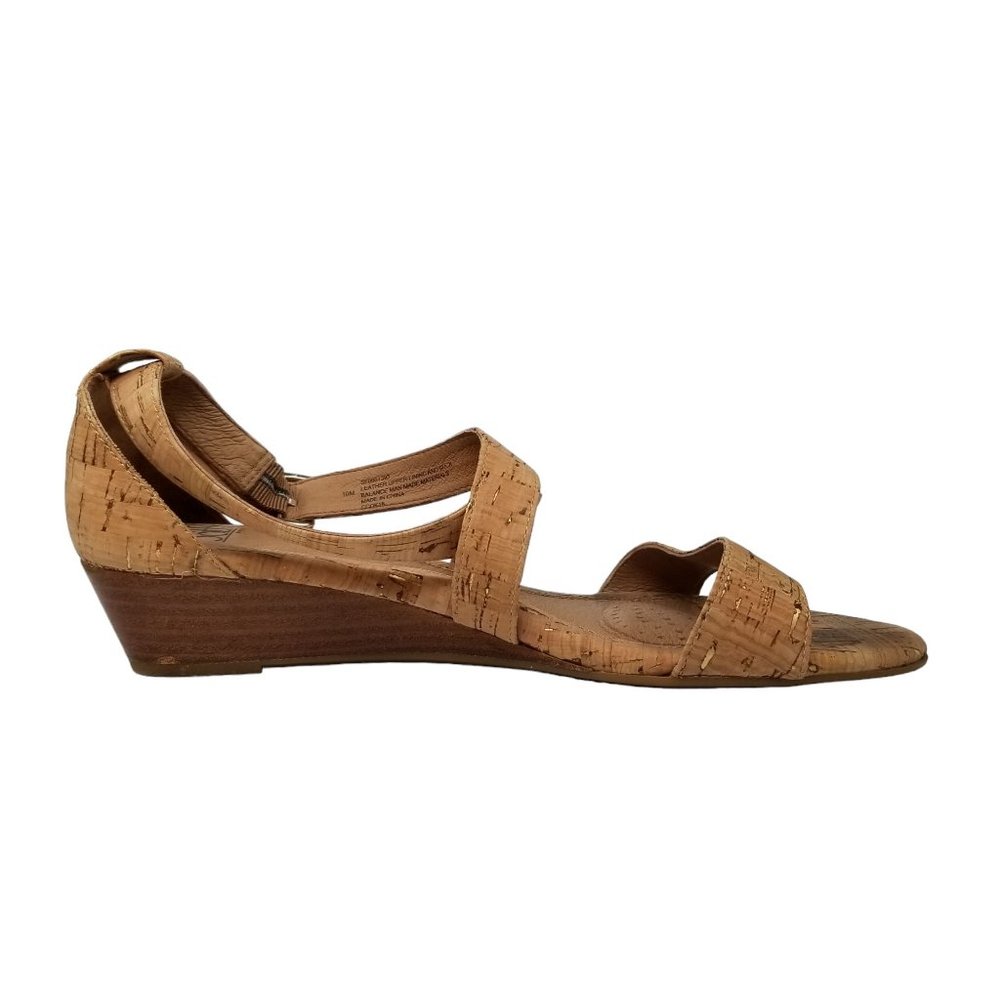 Sofft Innis Sandals Womens Gold Natural Leather Cork Wedge SF0001393 Size 10 - Picture 4 of 13